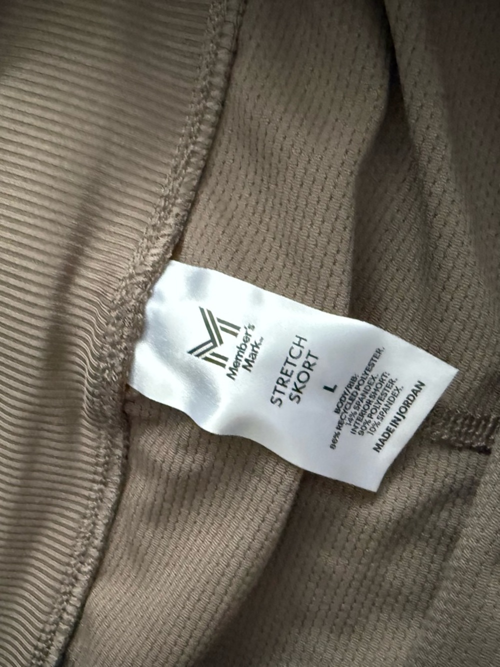 Members Mark Stretch Skort - Taupe - Picture 3 of 5